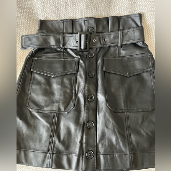Banana Republic Dresses & Skirts - Banana Republic Black Faux Leather Mini Skirt Size 6